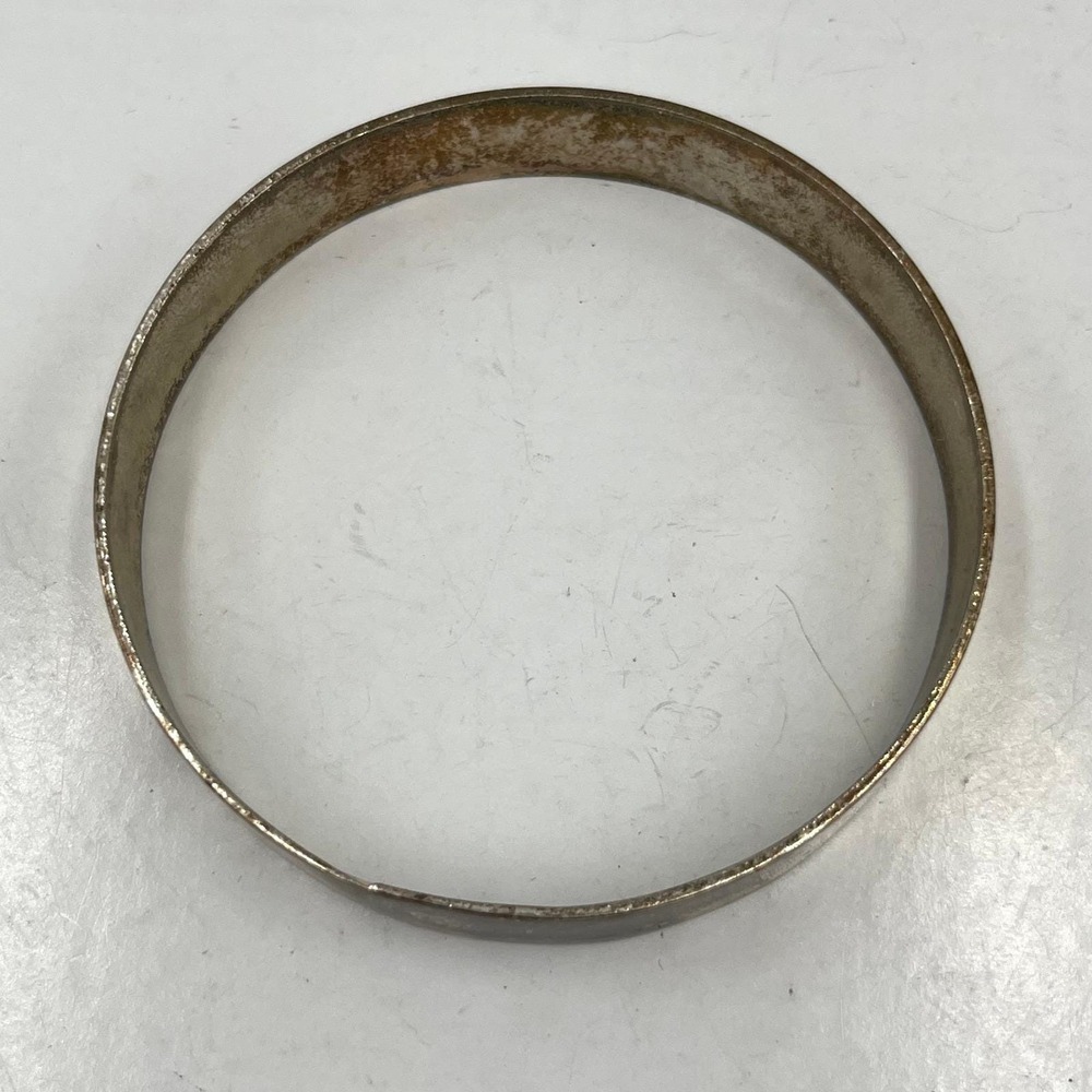 VTG Silver Tone Flat Band Bangle Bracelet Classic Stackable Minimalist Jewelry - Picture 3 of 6